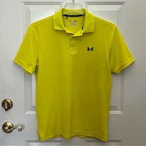 Under Armour Heat Gear Men's Polo Shirt Bright Neon Yellow Loose Fit